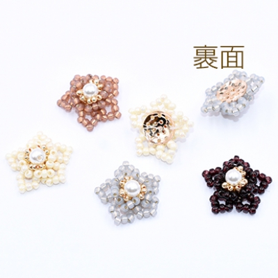 デコパーツ ガラスビーズ フラワーパーツ 花型ハンドメイドアクセサリーパーツ フラワー 23mm【1ヶ】