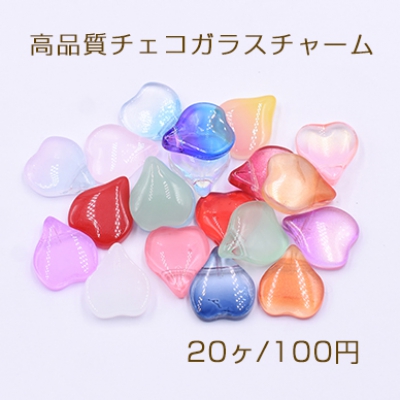 高品質チェコガラスチャーム 花びら 横穴 13×15mm 全20色