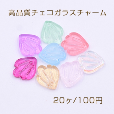 高品質チェコガラスチャーム 花びら 1穴 11×13mm 全8色