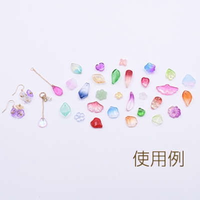 高品質チェコガラスチャーム 梅の花 穴あり 14×14mm 全9色