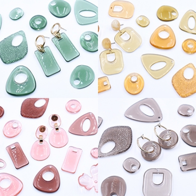 高品質アクリルパーツ 透明 抜き長方形 カーブ 1穴 27×33mm【20ヶ】