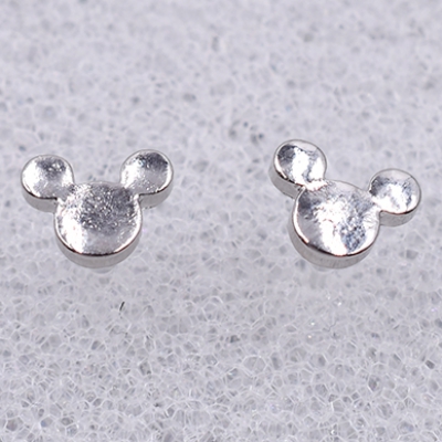 樹脂ピアス クマ 6×7mm クリア/ロジウム【10ヶ】