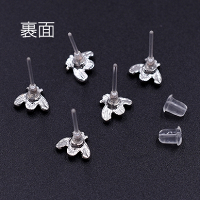 樹脂ピアス ミツバチ 7×8mm クリア/ロジウム【10ヶ】