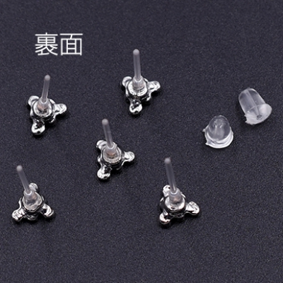 樹脂ピアス ハクチョウ 5×5mm クリア/ロジウム【10ヶ】