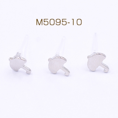 樹脂ピアス 傘 7×8mm クリア/ロジウム【10ヶ】