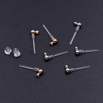 樹脂ピアス ボール カン付き 3mm クリア【10ヶ】