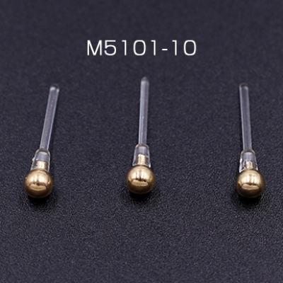 樹脂ピアス ボール 3mm クリア/ゴールド【10ヶ】