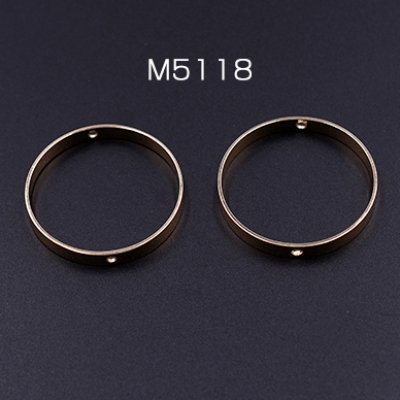 フレームパーツ 丸 32mm 2つの穴 ゴールド【10ヶ】
