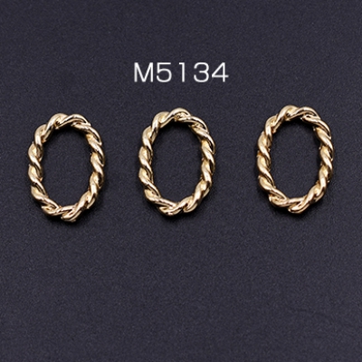 チャームパーツ ツイストオーバル 12×18mm ゴールド【6ヶ】