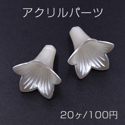 アクリルパーツ アサガオ 21×21mm ホワイト【20ヶ】