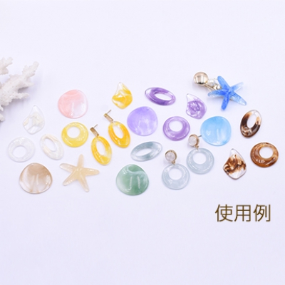 高品質デコパーツ 樹脂パーツ 変形菱形 23×34mm クリア【10ヶ】