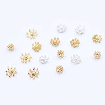 花芯パーツ フラワー つまみ細工 中心パーツ 5mm ゴールド【40ヶ】