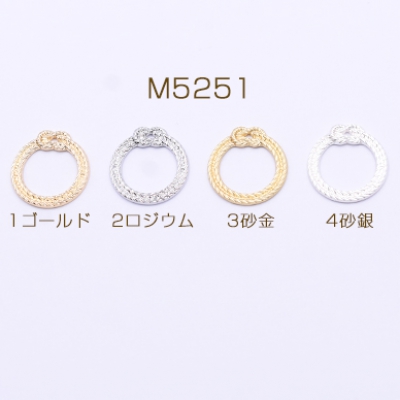 チャームパーツ 丸フレーム ラタン模様 1穴 21×23mm【10ヶ】