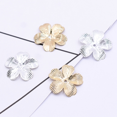 メタルパーツ フラワー 5弁花 1穴 23×23mm【10ヶ】