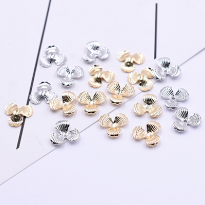 メタルパーツ フラワー 3弁花 穴なし 11×11mm【20ヶ】