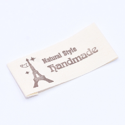 タグテープ ハンドメイド エッフェル塔B 20×45mm ブラウン【20ヶ】