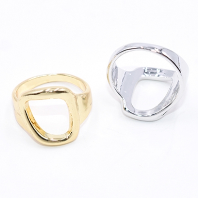 空枠リング 指輪 スクエア変形 14×16mm【2ヶ】