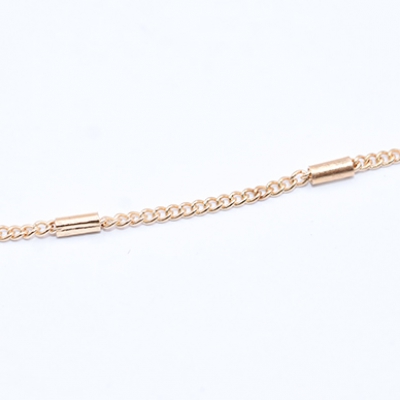 鉄製チェーン キヘイチェーン 1.5mm ビーズ付き 円筒形 1.5×4mm【2m】