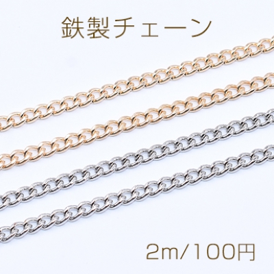 鉄製チェーン デザインチェーン ツイストカット 3.5mm【2m】