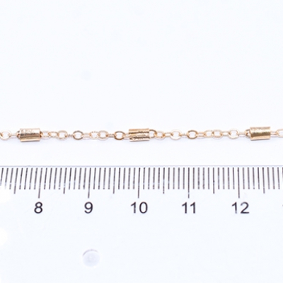 鉄製チェーン ツブシ小判チェーン 2mm パイプ付き 2.3×4mm【2m】