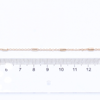 鉄製チェーン 小豆チェーン 1.5mm パイプ付き 1.8×4mm【2m】