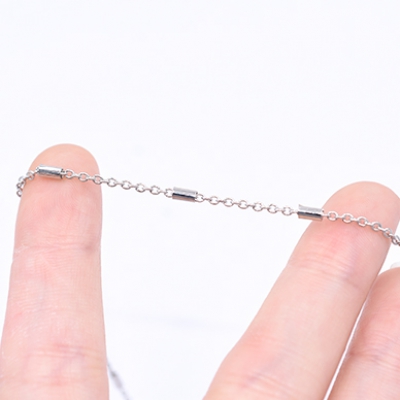 鉄製チェーン 小豆チェーン 1.5mm パイプ付き 1.8×4mm【2m】