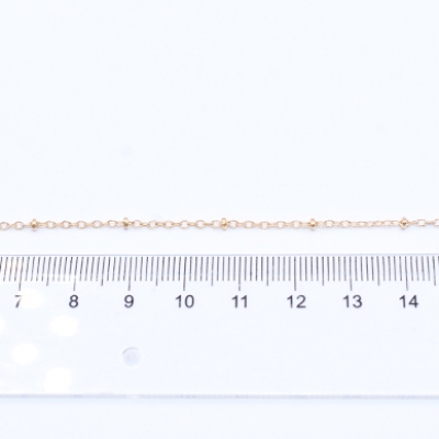鉄製チェーン ビーズ付き小豆チェーン 1.5mm【2m】