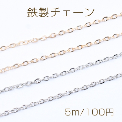 鉄製チェーン ツブシ小判チェーン 2.4mm【5m】