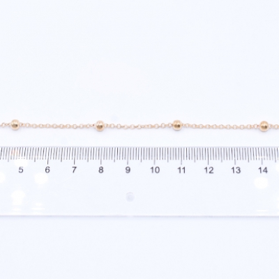鉄製チェーン 小豆チェーン 1.5mm ビーズ付き ボール 4mm【2m】