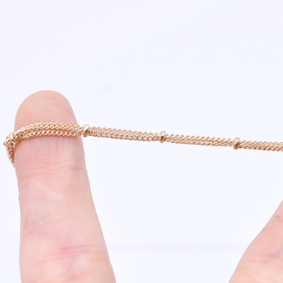 鉄製チェーン ビーズ付き3連キヘイチェーン 1.2mm【2m】