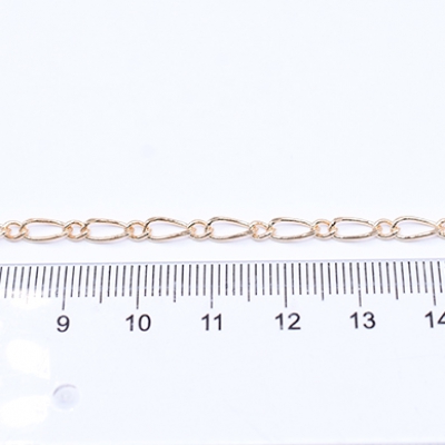 鉄製チェーン フィガロチェーン 1:1 面取り 3.5mm【2m】