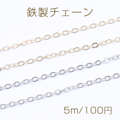 鉄製チェーン ツブシ小判チェーン 1.8mm【5m】