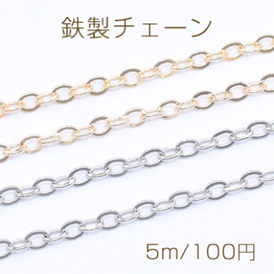 鉄製チェーン NO.2 ツブシ小判チェーン 2.4mm【5m】