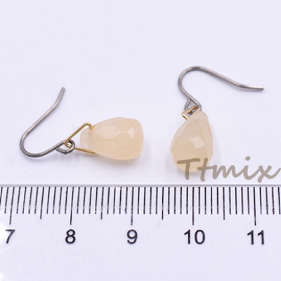 天然石チタンピアス 雫カット フックピアス【1ペア】