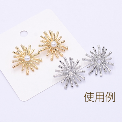 デザインポストピアス タンポポ 綿毛 31×31mm【4ヶ】