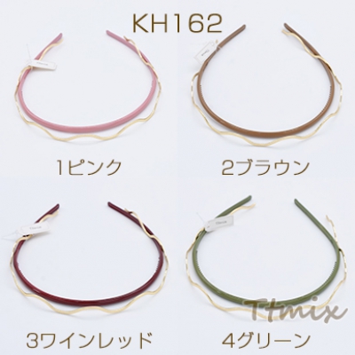 カチューシャ ヘアアクセサリー アクリル×金属 ウェーブA【2本セット】