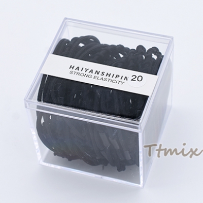 ヘアゴム 二本ゴム NO.1 ヘアアクセサリー ブラック【20ヶ】※メール便不可