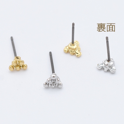 デザインチタンピアス 三角形 5×5mm チタンポストキャッチ付き【10ヶ】