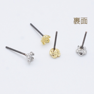 デザインチタンピアス 花 5×5mm チタンポストキャッチ付き【10ヶ】