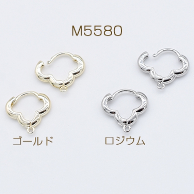 ピアス金具 デザインピアス フレンチフック 曇形 1カン 13×14mm【2ヶ】