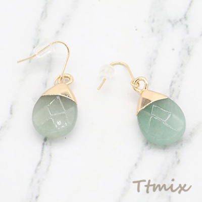 天然石ピアス 金属フックピアス 雫型【1ペア】