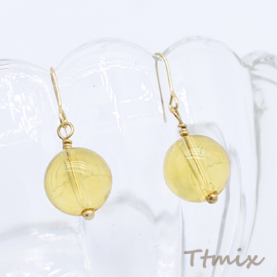 天然石ピアス 金属フックピアス 丸玉 10mm【1ペア】