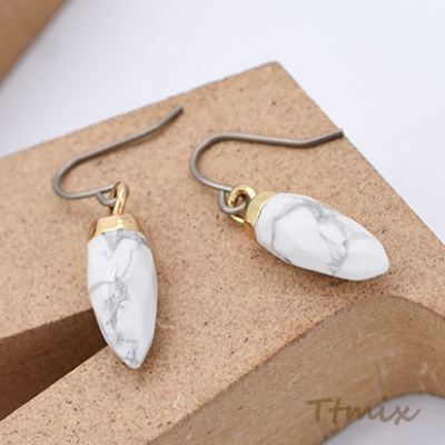 天然石チタンピアス チタンフックピアス 弾丸【1ペア】