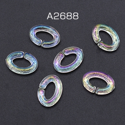 高品質アクリルチェーン オーバル 11×16mm クリア ＡＢカラー【10ヶ】