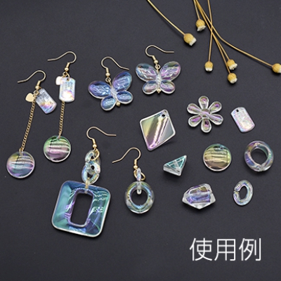 高品質アクリルチェーン オーバル 11×16mm クリア ＡＢカラー【10ヶ】