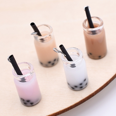 ガラスチャーム タピオカドリンク 10×19mm【10ヶ】