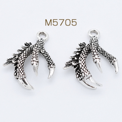 金属チャーム イーグルクロウ ワシの爪 鷲の爪 1カン 25×33mm アンティークシルバー【1ヶ】