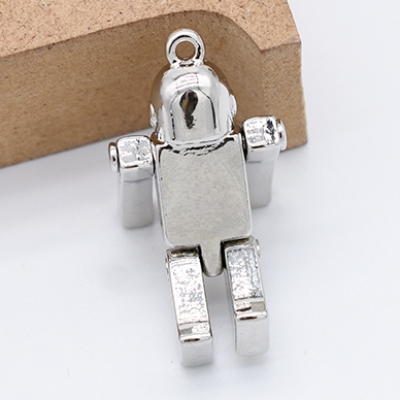 金属チャーム ロボット 18×34mm ロジウム【1ヶ】