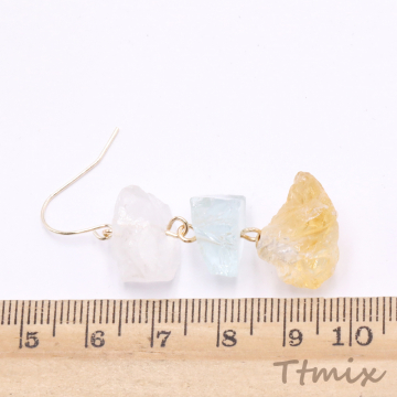 天然石ピアス 金属フックピアス 不規則型