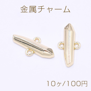 金属チャーム スティック 2カン 4×17mm ゴールド【10ヶ】